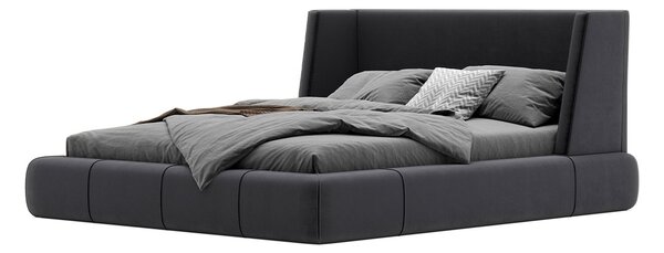 Pat tapițat Rook cu saltea, 140/160/180cm - 140x200