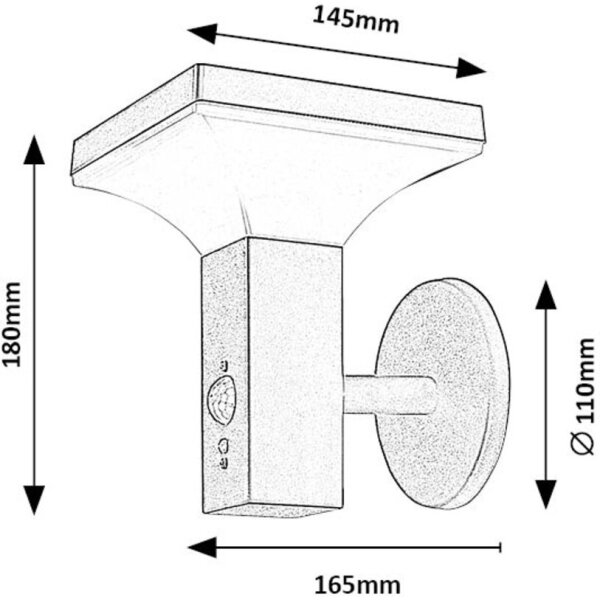 Rabalux 77044 - Lampă solară LED de perete GELEEN LED/4W/230V IP44 negru