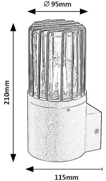 Aplică de exterior Rabalux 77083 HAREN 1xE27/60W/230V IP54 negru