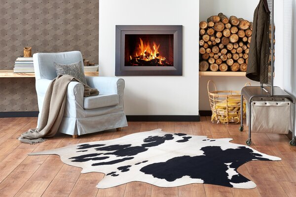 Covor Artificial Cowhide, Vaca G5069-1 alb negru din piele