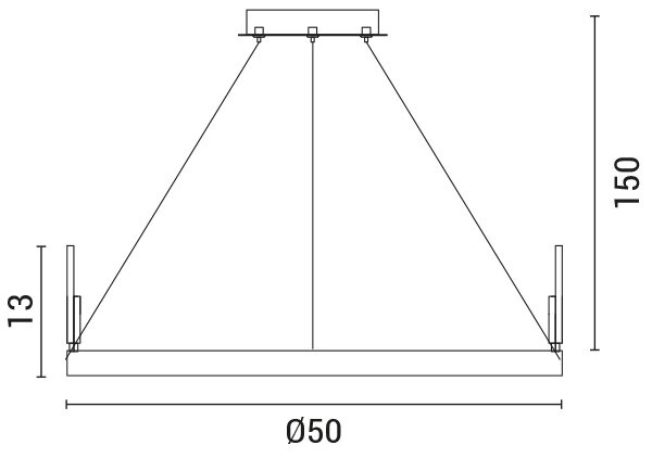 Lustră LED pe cablu LED/35W/230V 3000K auriu