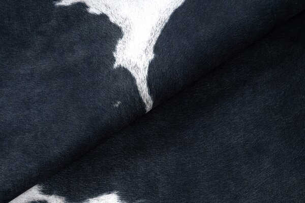 Covor Artificial Cowhide, Vaca G5070-3 negru alb din piele