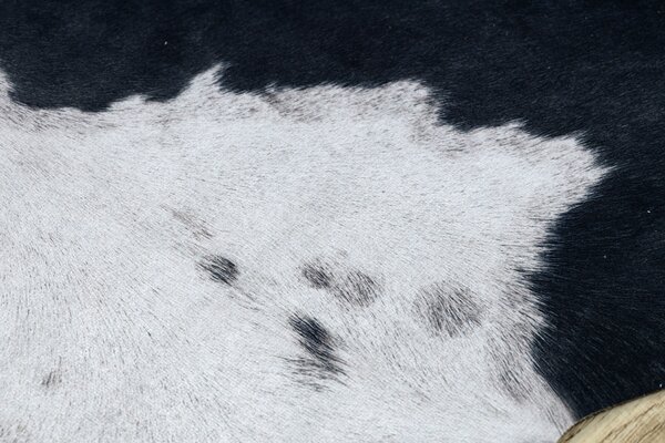Covor Artificial Cowhide, Vaca G5070-3 negru alb din piele