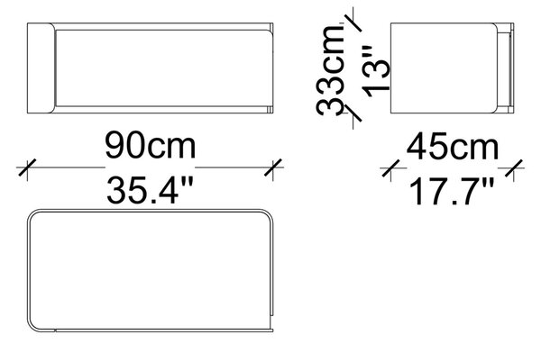 Noptieră lemn masiv Sophia cu 1 sertar 60 / 90 cm - 60 cm