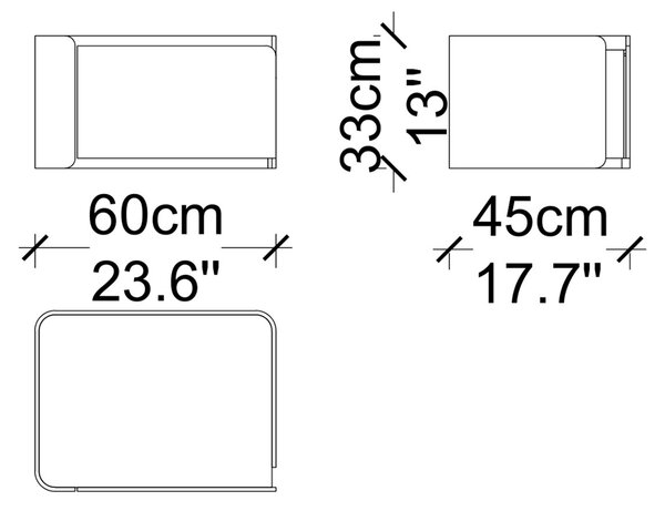 Noptieră lemn masiv Sophia cu 1 sertar 60 / 90 cm - 60 cm