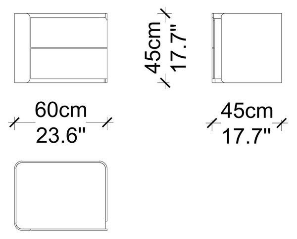 Noptieră lemn masiv Sophia Personalizabilă - 60 cm