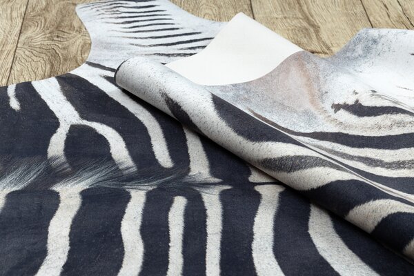 Covor Artificial Cowhide, Zebră G5128-1 alb negru din piele