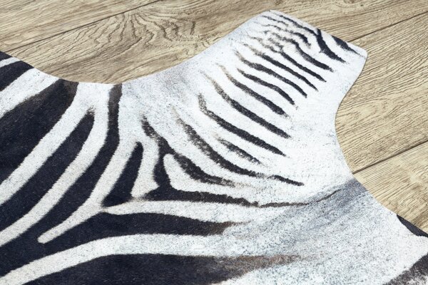 Covor Artificial Cowhide, Zebră G5128-1 alb negru din piele