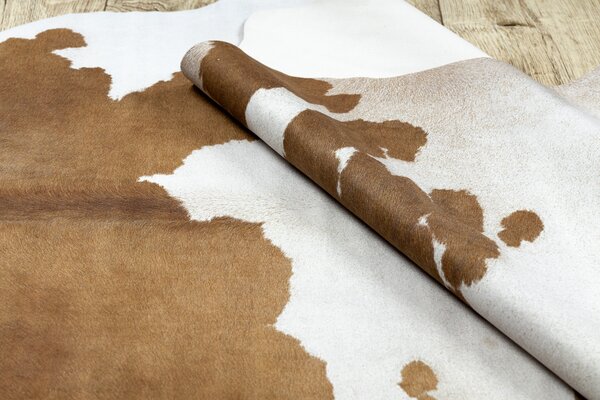 Covor Artificial Cowhide, Vaca G5069-2 alb maro din piele