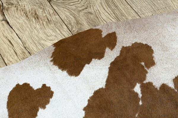 Covor Artificial Cowhide, Vaca G5069-2 alb maro din piele