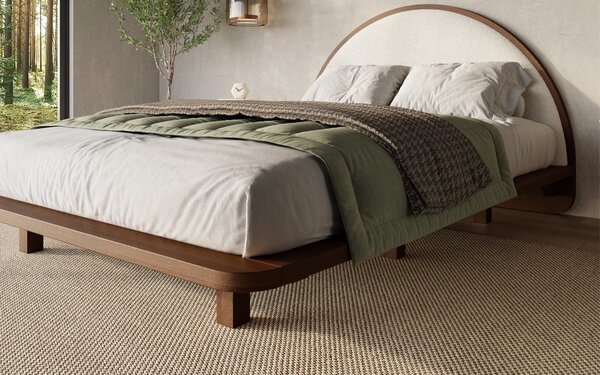 Pat lemn masiv levitant Visby Personalizabil - 120x200, Fara, Alb