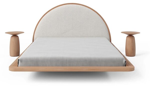 Pat lemn masiv levitant Visby Personalizabil - 120x200, Fara, Alb