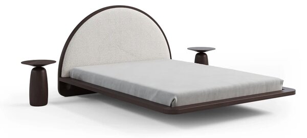 Pat lemn masiv levitant Visby Personalizabil - 120x200, Fara, Alb
