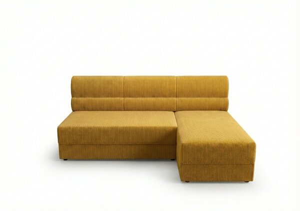Coltar extensibil de colt TAVERO SLIM, mustar, reversibil, 201x140 cm