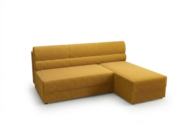 Coltar extensibil de colt TAVERO SLIM, mustar, reversibil, 201x140 cm