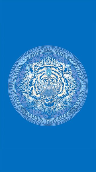 Uscare rapida prosop plaja TIGER 100x180 cm albastru, 100% microfibra