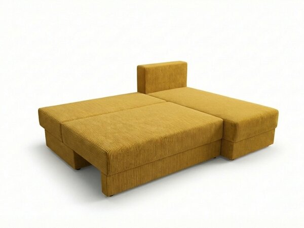 Coltar extensibil de colt TAVERO SLIM, mustar, reversibil, 201x140 cm