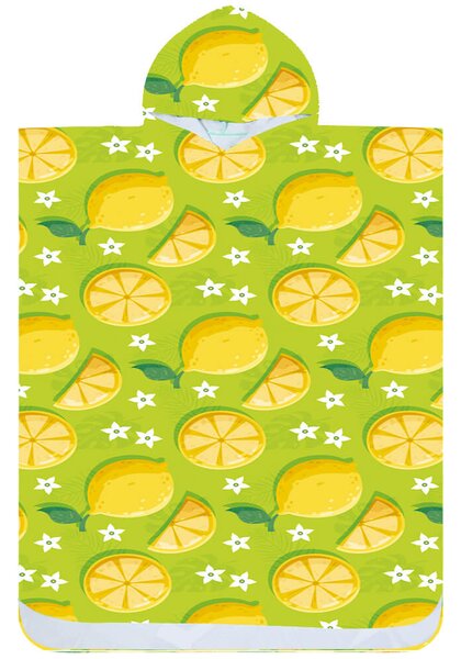 Poncho prosop de plaja LEMONS verde 80x145 cm