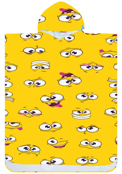 Poncho prosop de plaja SMILE galben 80x145 cm