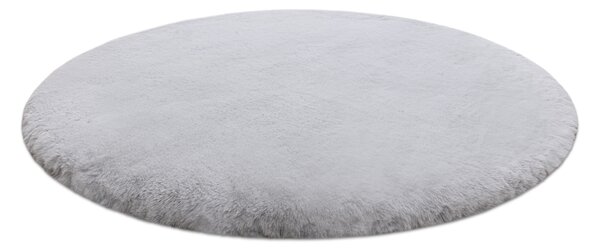Covor modern de spălat TEDDY cerc shaggy gri, antiderapant, foarte gros