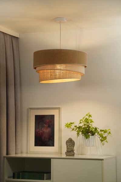 Lustră pe cablu Duolla YUTE TRIO 1xE27/15W/230V d. 45 cm maro/gri/bej