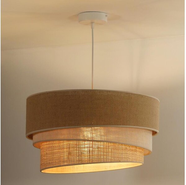Lustră pe cablu Duolla YUTE TRIO 1xE27/15W/230V d. 45 cm maro/gri/bej