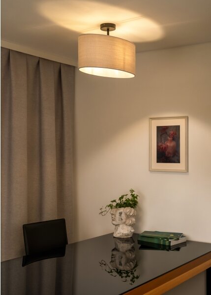 Lustră aplicată Duolla OVAL 1xE27/15W/230V gri