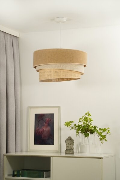 Lustră pe cablu Duolla YUTE TRIO 1xE27/15W/230V d. 45 cm maro/gri/bej