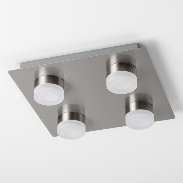 Plafonieră LED 4 x 4W, 230V, crom mat
