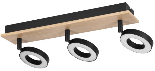 Eglo 901204 - Spot LED RIELVES 3xLED/4,2W/230V negru/maro