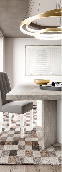 Set lemn masiv masă și scaune Concrete - 2 scaune, 180 × 103 × 75 cm (+ extensie 45 cm)