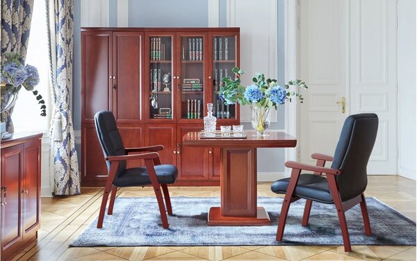 Scaun lemn masiv de conferința Toronto II Personalizabil, 62 × 70 × 101 cm - Negru
