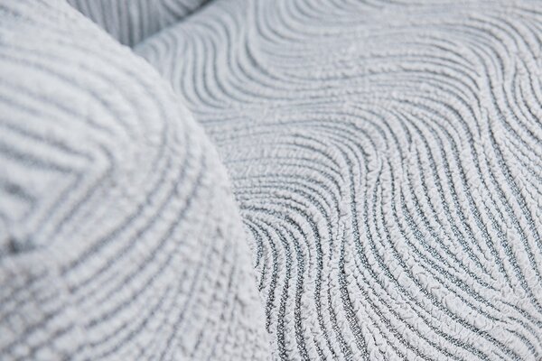 Set huse elastice pentru canapea 3 Locuri si 2 fotolii, cu volanas, model Jacquard Gri in dungi