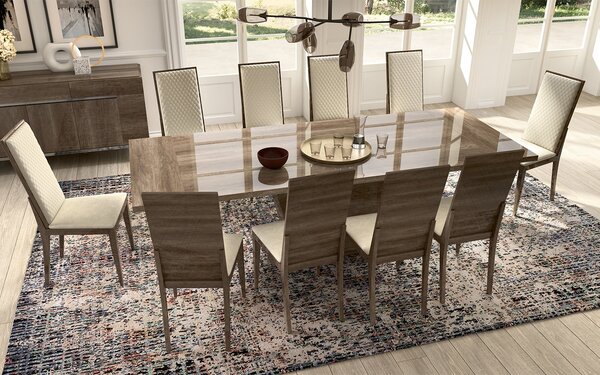 Set lemn masiv masă și scaune Medea - 2 scaune, 160 × 104 cm