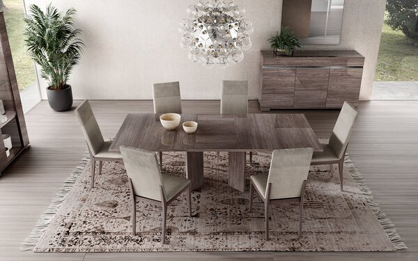 Set lemn masiv masă și scaune Viola - 2 scaune, 180 × 103 × 75 cm + 2 extensii (45 + 45 cm)