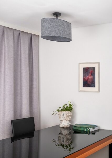 Lustră aplicată Duolla OVAL 1xE27/15W/230V gri