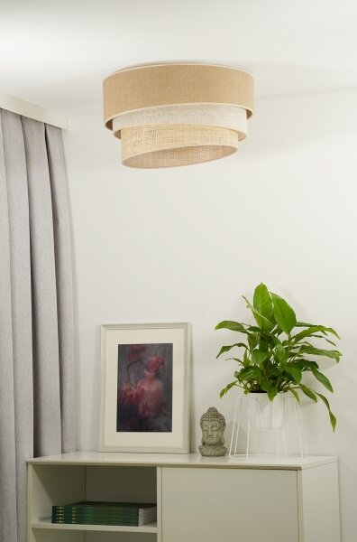 Plafonieră Duolla YUTE TRIO 1xE27/15W/230V d. 45 cm maro/gri/bej