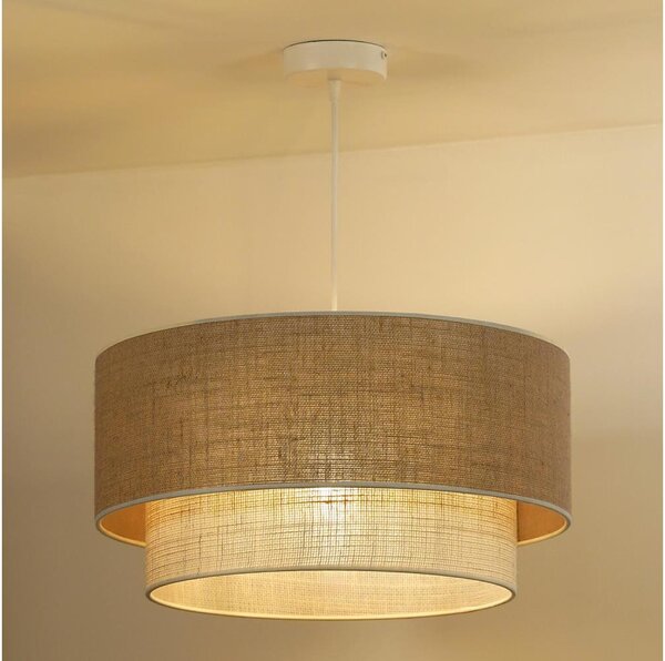 Lustră pe cablu Duolla YUTE BOHO 1xE27/15W/230V d. 45 cm maro/gri
