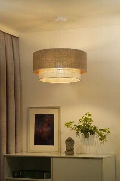 Lustră pe cablu Duolla YUTE BOHO 1xE27/15W/230V d. 45 cm maro/gri