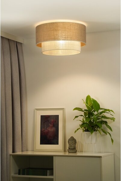 Plafonieră Duolla YUTE BOHO 3xE27/15W/230V d. 60 cm maro/gri
