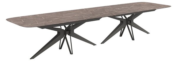 Set lemn masiv masă și scaune Hexagon - 275 × 120 × 75 cm, 2 scaune