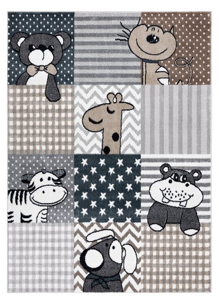 Covor FUN Pets pentru copii, animale, gri