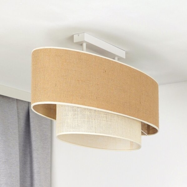 Lustră aplicată Duolla DOUBLE OVAL YUTE 2xE27/15W/230V maro/crem