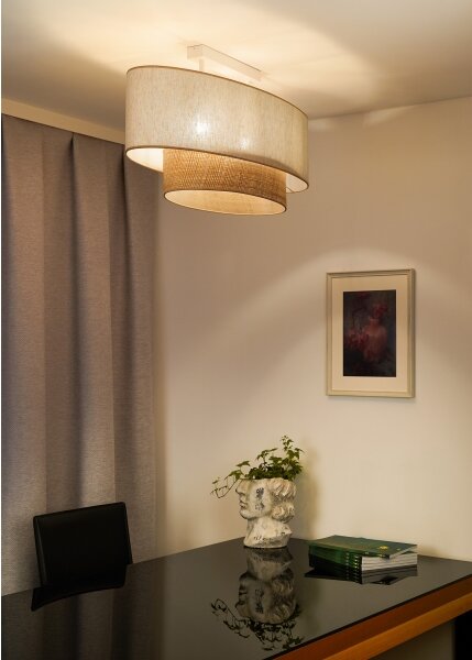 Lustră aplicată Duolla DOUBLE OVAL NATURE 2xE27/15W/230V crem/bej
