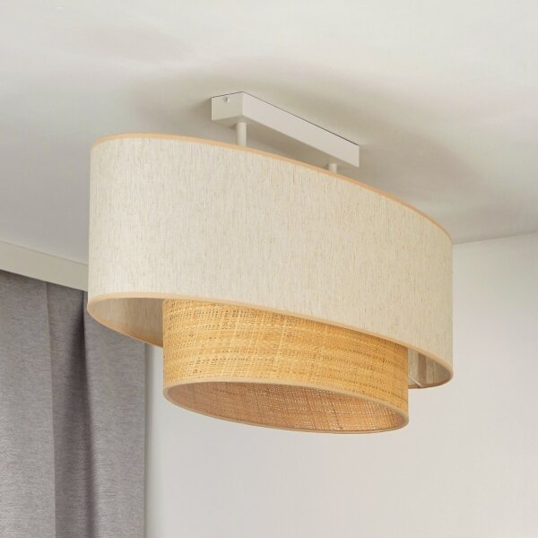 Lustră aplicată Duolla DOUBLE OVAL NATURE 2xE27/15W/230V crem/bej