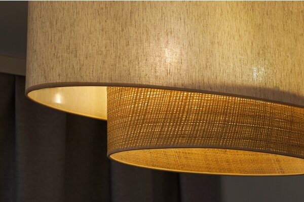 Lustră aplicată Duolla DOUBLE OVAL NATURE 2xE27/15W/230V crem/bej