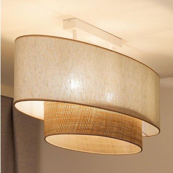 Lustră aplicată Duolla DOUBLE OVAL NATURE 2xE27/15W/230V crem/bej