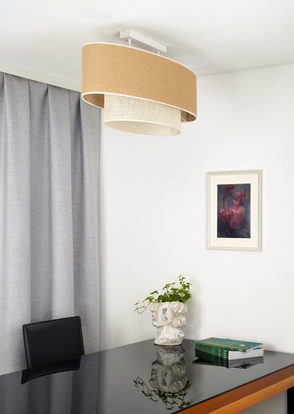Lustră aplicată Duolla DOUBLE OVAL YUTE 2xE27/15W/230V maro/crem