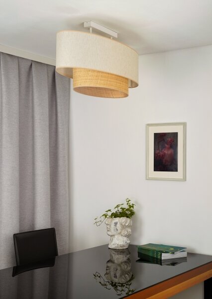 Lustră aplicată Duolla DOUBLE OVAL NATURE 2xE27/15W/230V crem/bej