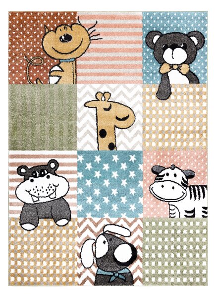 Covor FUN Pets pentru copii, animale, colorat multi